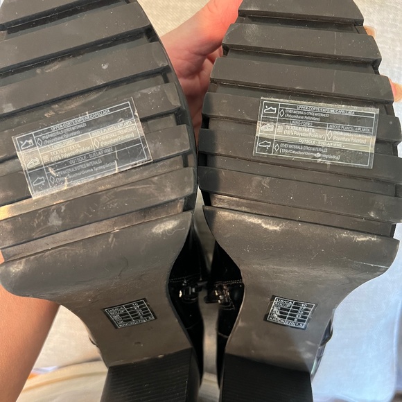 Forever 21 Shoes | Chunky Heel Black Lace Up Combat Boots - Picture 3 of 3